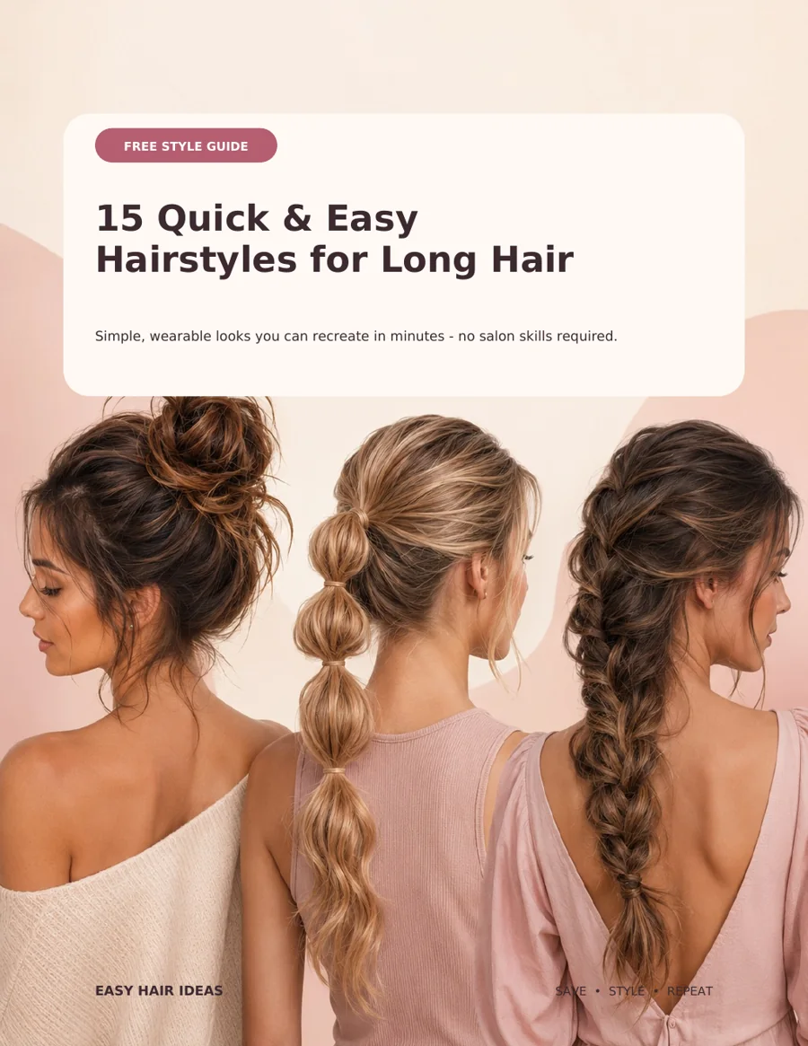15 Quick and Easy Hairstyles for Long Hair guide cover